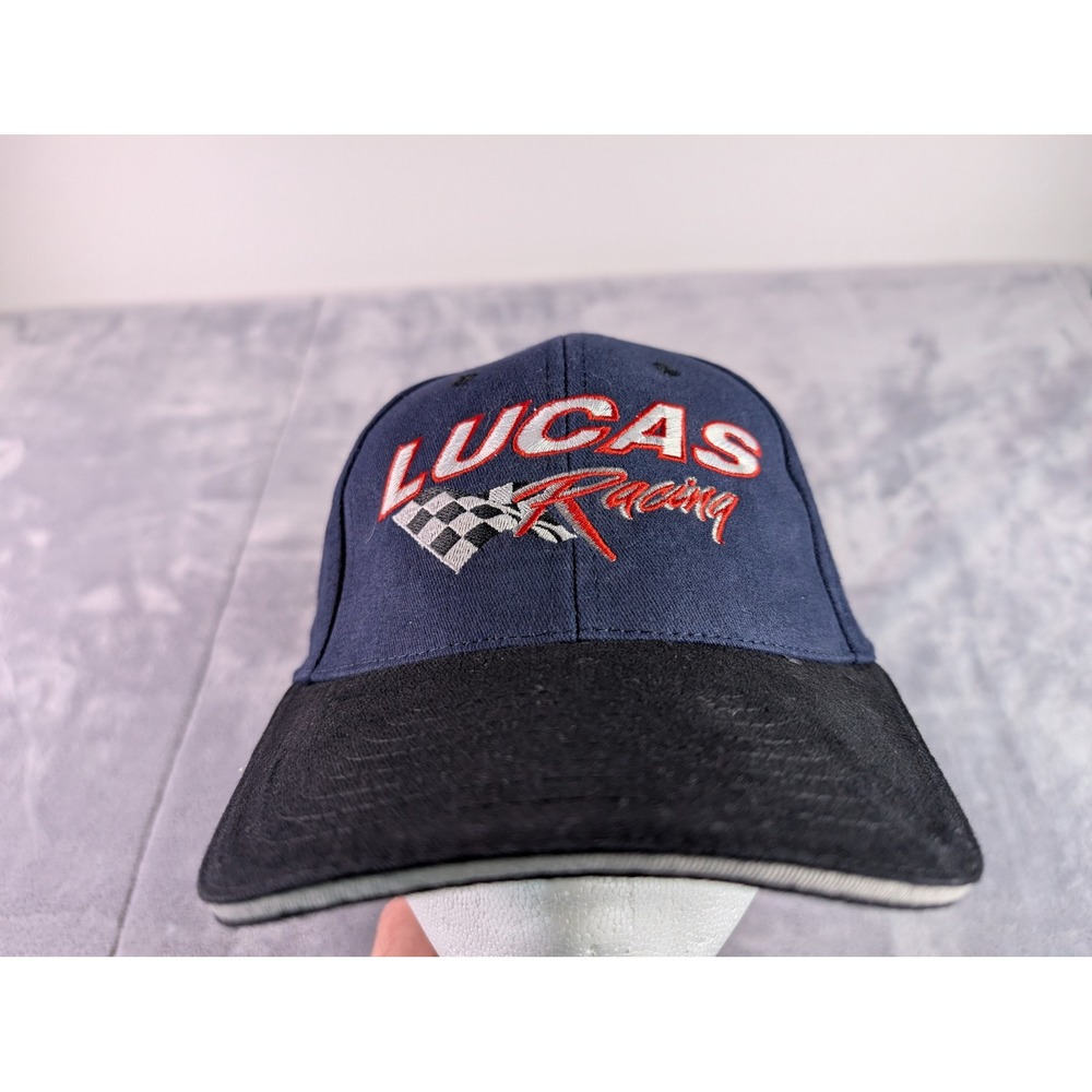 Lucas Oil Racing Navy Blue Black Baseball Hat Embroidered Adjustable Cap